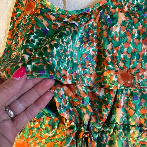 Project Runway NV Nick Verreos size 6 summer dress so cute orange green print - Picture 4 of 5